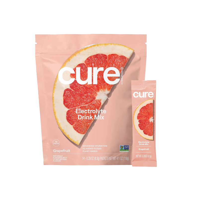 Cure Electrolyte Drink Mix made with Coconut Water, Grapefruit, 7.7-gram Packets (Case of 168)