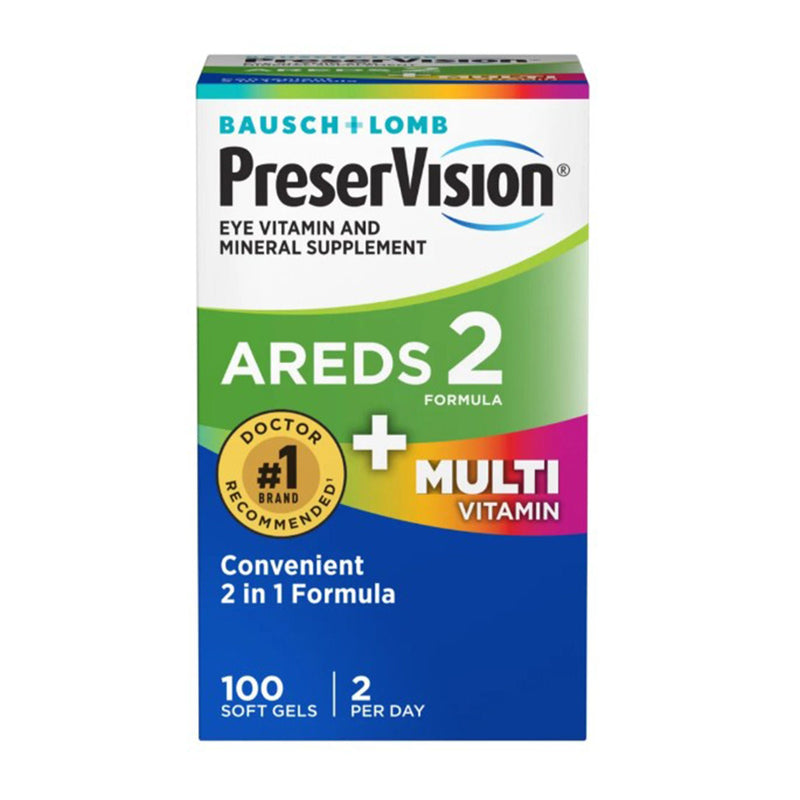 Bausch + Lomb PreserVision AREDS 2 + Multivitamin Soft Gels (Bottle of 100)
