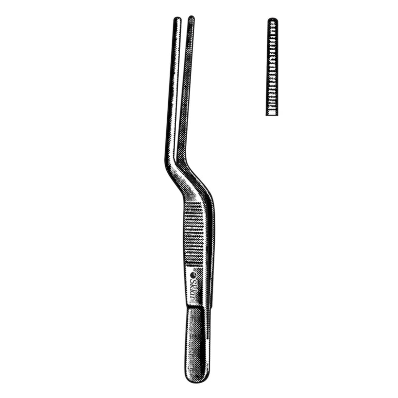 Sklar Lucae Bayonet Ear Forceps - 5-1/2", Serrated, Fine - 67-1456