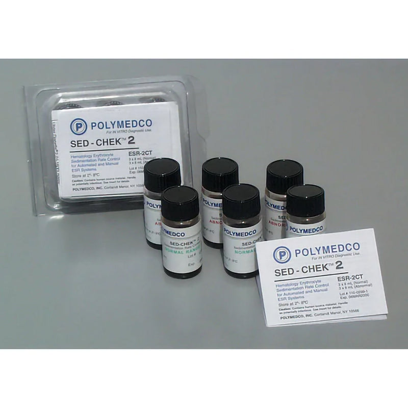 Polymedco Sed-Chek 2 Control Set for use with Sedimat and Manual procedures, Two Levels 