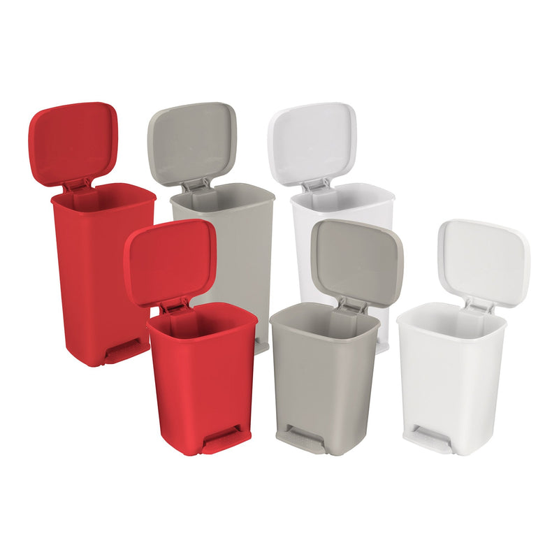 McKesson Waste Can with Step-On Pedal, Plastic, White, 15 x 12 x 19 Inch 