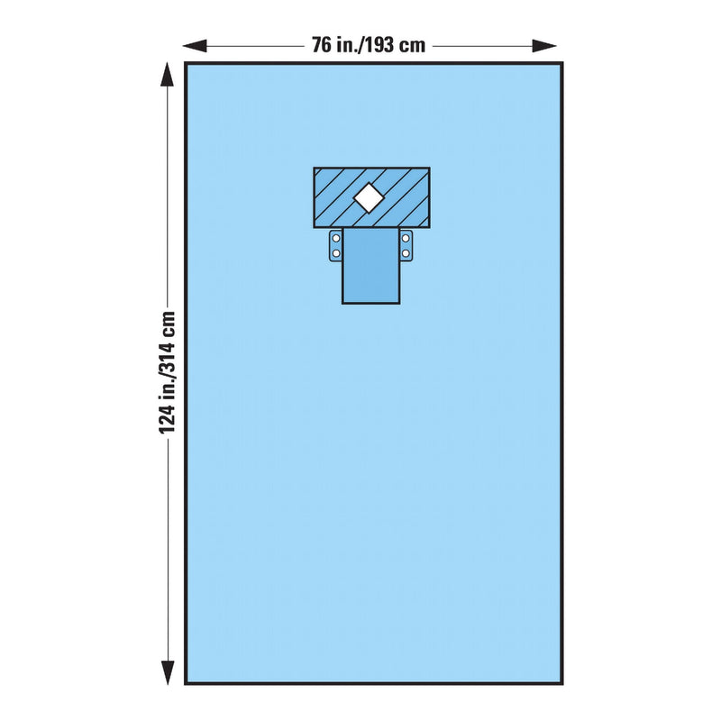 Halyard Sterile Thyroid EENT Drape, 76 W x 124 L Inch (Case of 13)