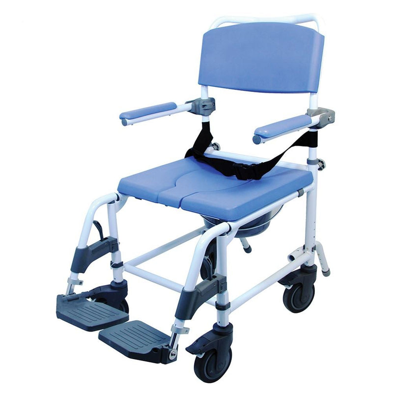 Commode / Shower Chair Healthline EZee Life Padded Flip-Back Arms Aluminum Frame Padded Backrest 22 Inch Seat Width 440 lbs. Weight Capacity (Each)