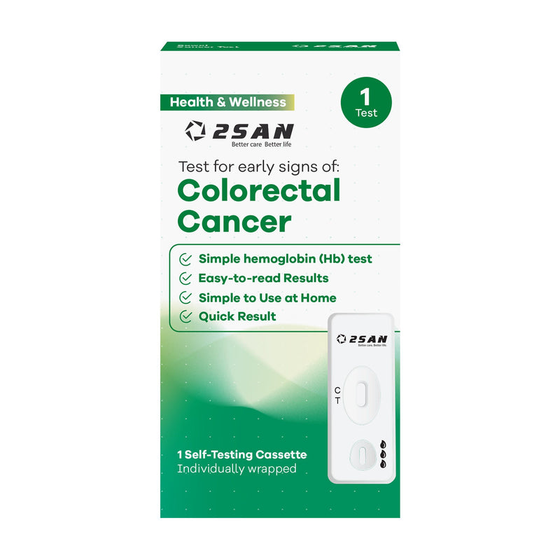 Cancer Screening Test Kit 2San Fecal Occult Blood Test (iFOB or FIT) 1 Test per Kit (24 Kits per Case) CLIA Waived