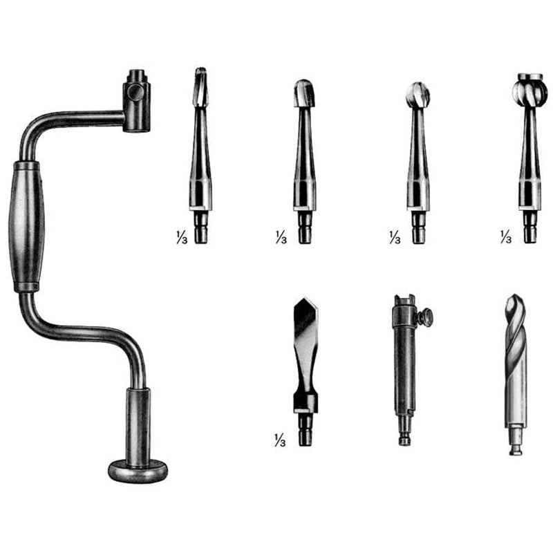 Sklar Hudson Hand Drill Brace/Handle 10-1/2", Curved - 45-2701 