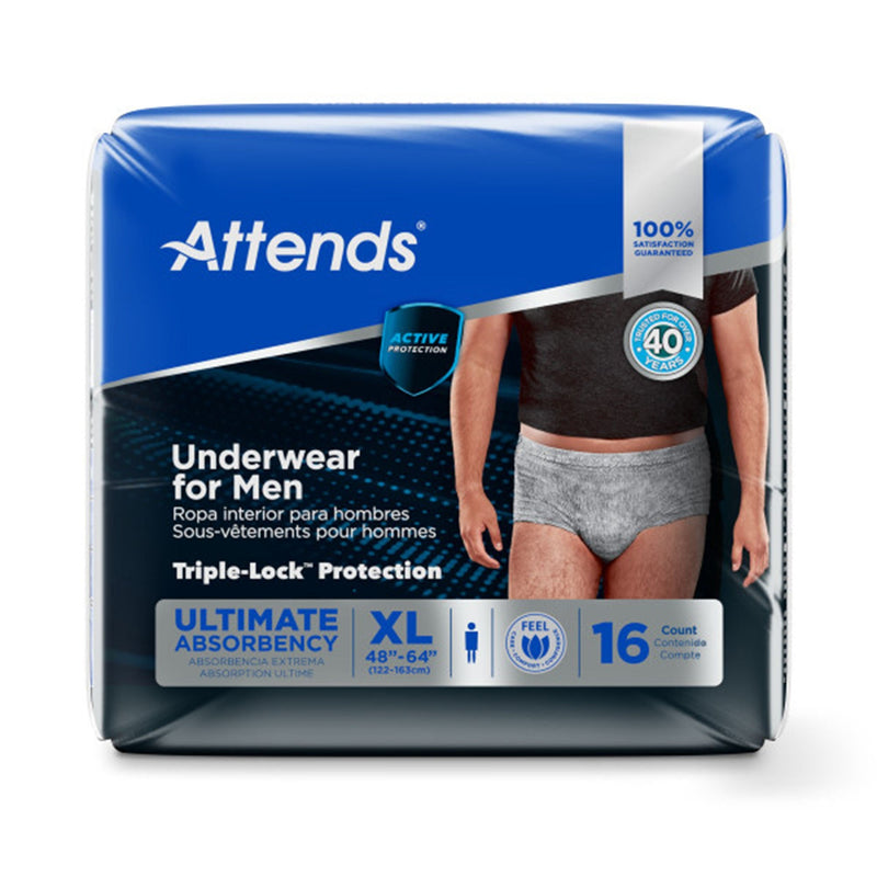 Attends for Men Absorbent Underwear, Heavy Absorbency, X-Large (Case of 64) 