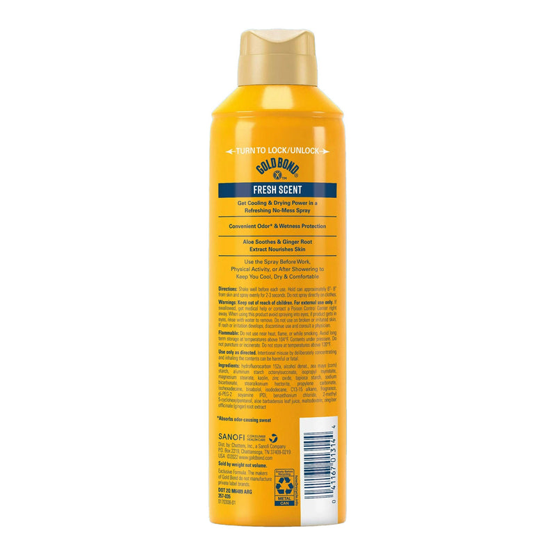 Gold Bond No Mess Body Powder Spray, Fresh Scent, 7 oz.