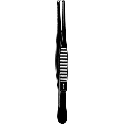 Sklar Black Laser Tissue Forceps - 6", Straight, 1x2 Teeth - 90-1023 