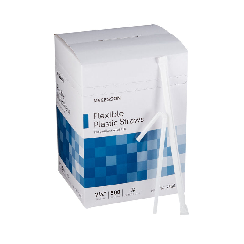 McKesson Flexible Drinking Straw, 7-3/4 Inch Length (Case of 10000)