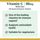 Nature's Bounty Quick Dissolve Vitamin C plus Zinc (Bottle of 60)