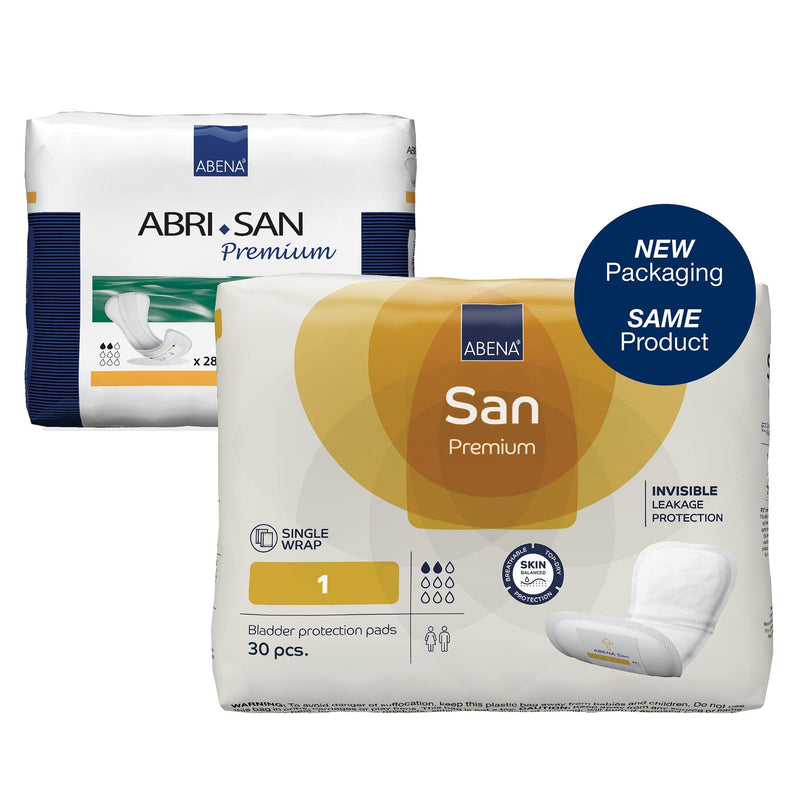Abena North America Abri-San Premium 1 Bladder Control Pad, 9-Inch Length (280/CS)