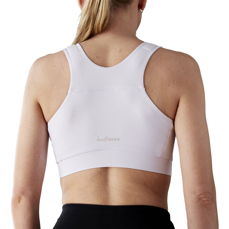 heart&core Sports and Medical LLC Shirl Post Surgical Bra, White, Queen Size (36/CS) 