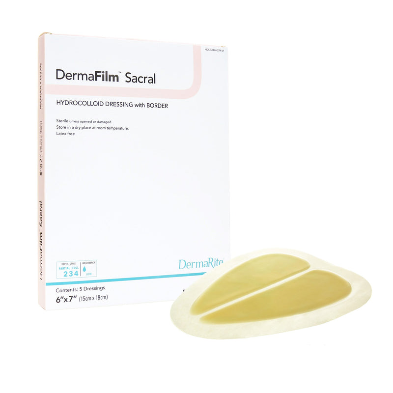 DermaFilm Hydrocolloid Dressing, 6 x 7 Inch Sacral (Box of 5)