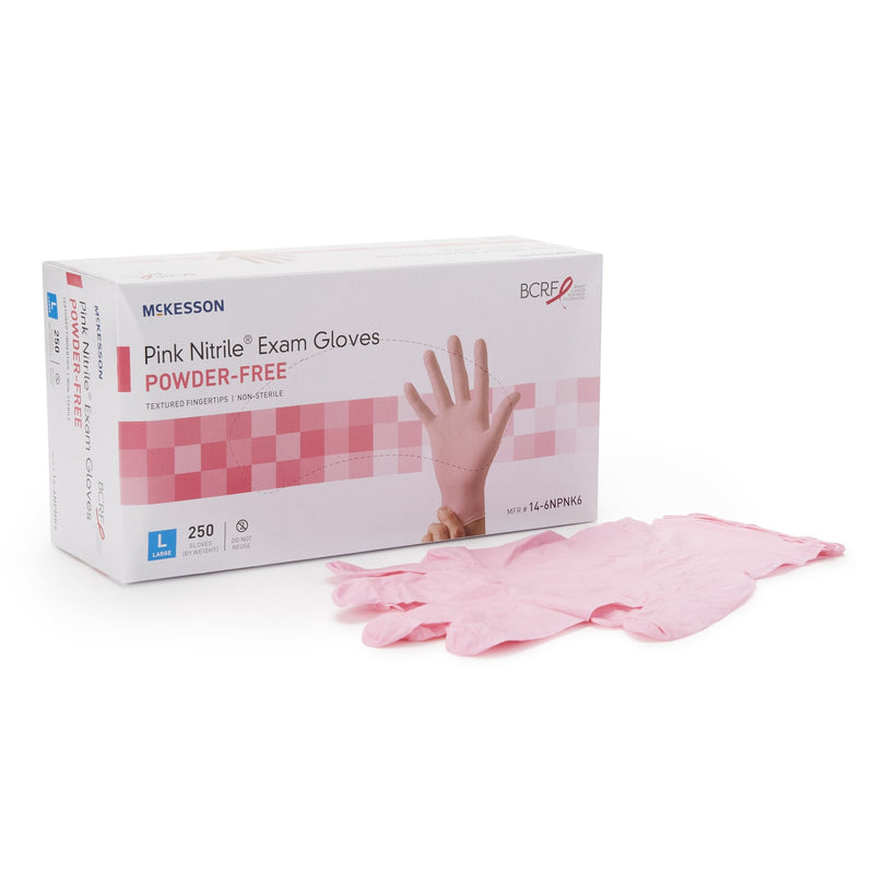 McKesson Brand McKesson Pink Nitrile Nitrile Exam Glove, Large, Pink (2500/CS) 