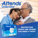 Attends Care Adult Absorbent Underwear, Heavy Absorbency, Large, White (Case of 100)
