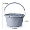McKesson Commode Bucket With Metal Handle And Cover, 7-1/2 Quart, Gray (Case of 12)