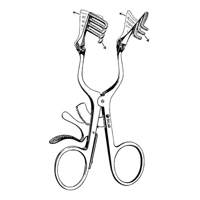 Sklar Weitlaner-Beckman Retractor - 3x4 Teeth , Sharp 9" - 42-1772
