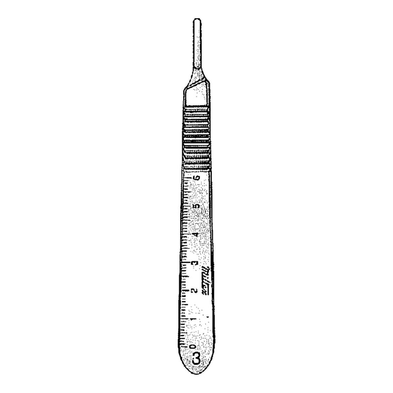 Integra Lifesciences Miltex Knife Handle, Size 3, for Blades 10, 11, 12, 15 