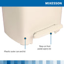 McKesson Waste Can with Step-On Pedal, Plastic, Beige, 15.16 x 14.37 x 18.9 Inch 