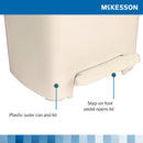 McKesson Waste Can with Step-On Pedal, Plastic, Beige, 15.16 x 14.37 x 18.9 Inch (Case)