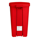 McKesson Waste Can with Step-On Pedal, Plastic, Red, 15.16 x 14.76 x 26.57 Inch (Case)