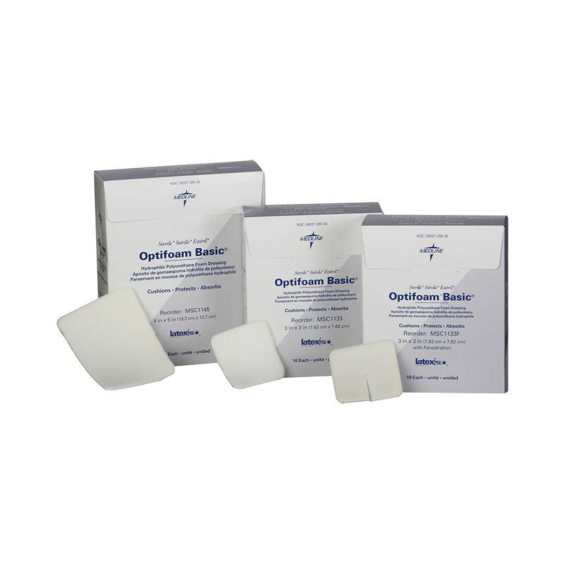 Optifoam Basic Nonadhesive without Border Foam Dressing, 3 x 3 Inch (Case of 100)