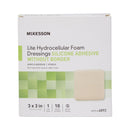 McKesson Lite Hydrocellular Foam Dressing w/ Silicone Adhesive w/o Border, 3 x 3 (Case of 200)
