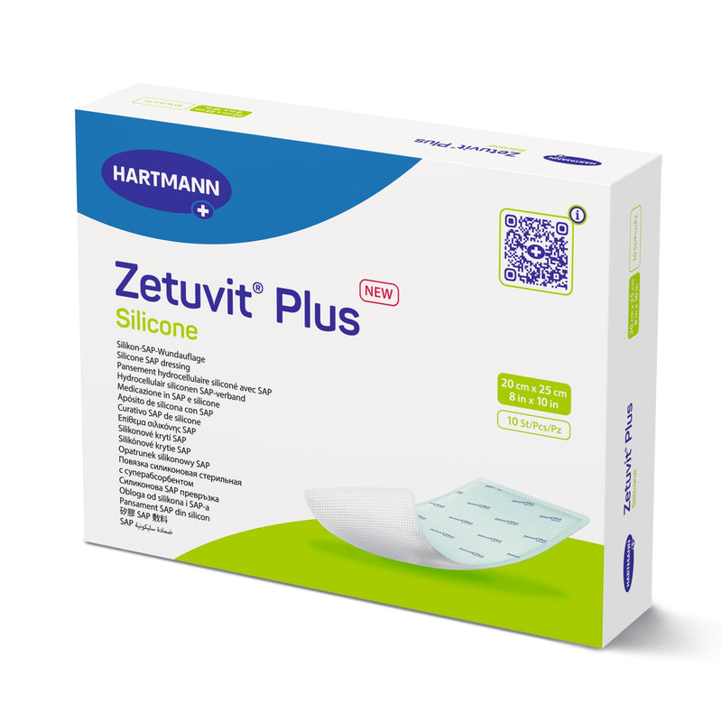 Hartmann Zetuvit Plus Silicone Super Absorbent Dressing, 8 x 10 Inch (10/BX) 