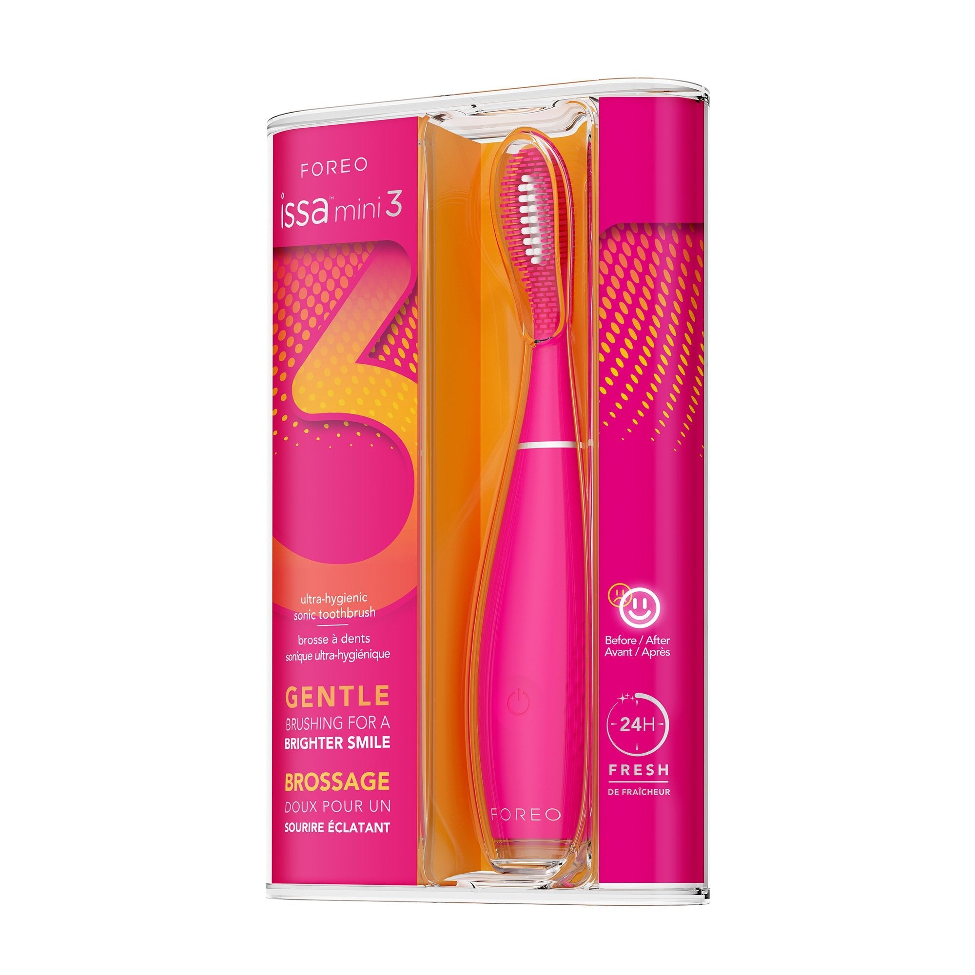 Foreo Inc ISSA mini 3 Silicone Sonic Toothbrush, Wild Strawberry 
