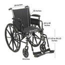McKesson Brand drive Cruiser III Lightweight Wheelchair, 20-Inch Seat Width 