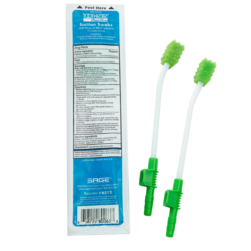 Sage Products Toothette Single Use Suction Swab System (200/CS)