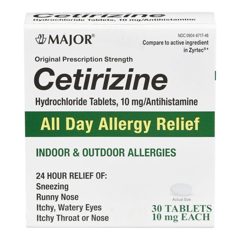 Major Pharmaceuticals Major Cetirizine Antihistamine 