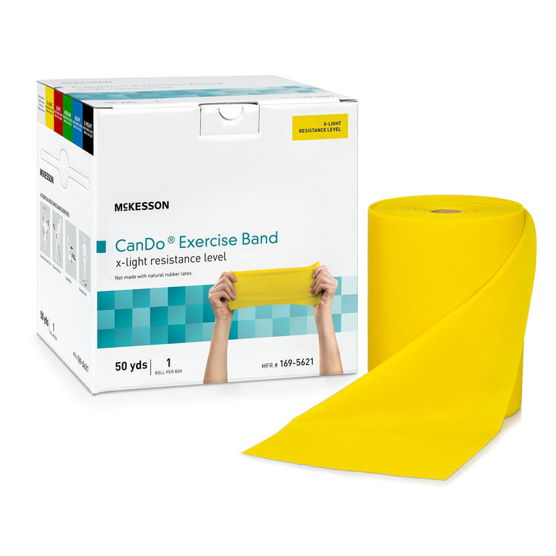 McKesson Brand McKesson CanDo Exercise Extra-Light Resistance Band, Yellow, 5 Inch x 50 Yard 