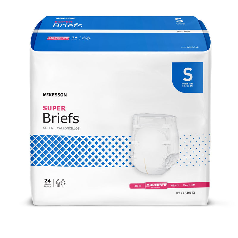 McKesson Super Moderate Absorbency Incontinence Briefs, Small (Case of 96)