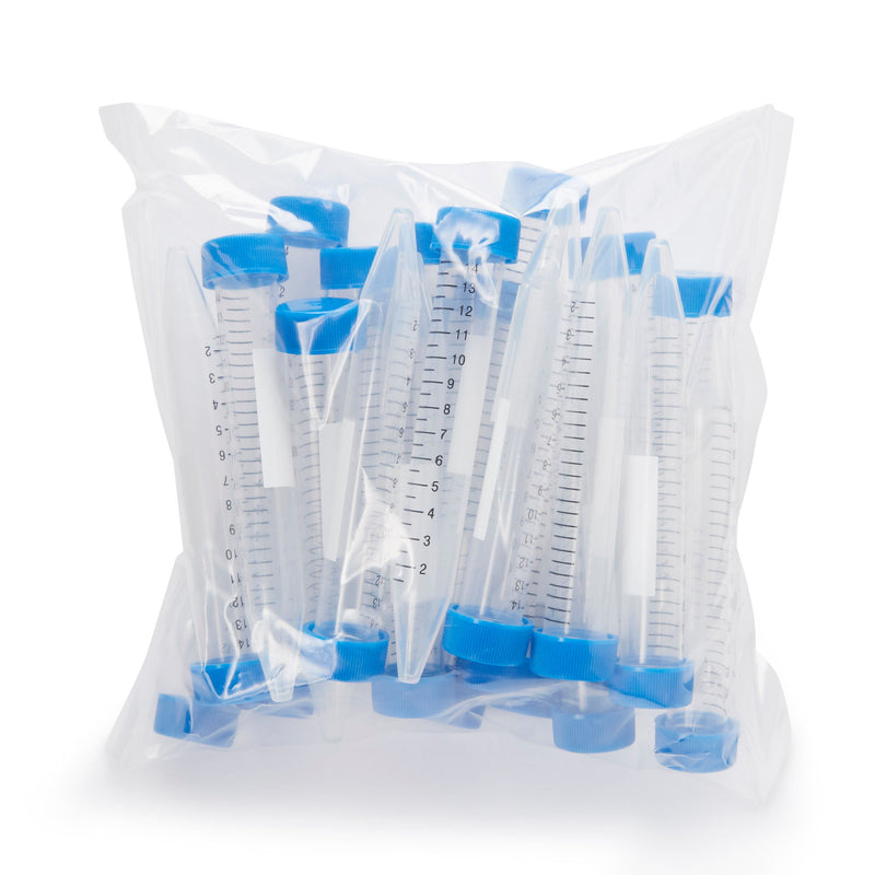 McKesson Centrifuge Tube, 15 mL, 17 x 120 mm, Blue Screw Cap (25/BG)