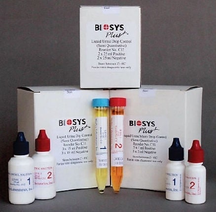 Multi-Analyte Control Set Biosys Plus Drop Urinalysis Positive Level / Negative Level 2 X 2 X 25 mL (Box)