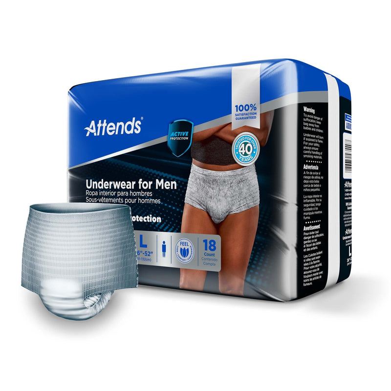 Attends Discreet Men's Underwear, Level 5, Large (18/BG) 