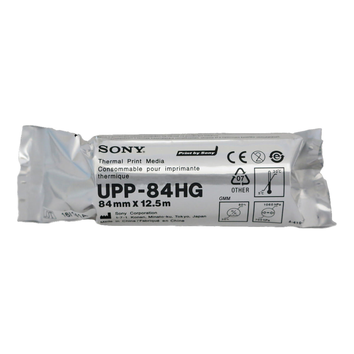 Thermal Printer Paper Sony 104 Prints 84 mm X 12-1/2 Meter Black / White (Box of 10)