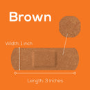 Tru-Colour Skin Tone Shade Fabric Bandage Adhesive Strips – Brown, 1 x 3 Inch