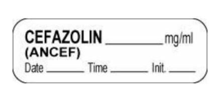 Drug Label pdc Anesthesia Label Cefazolin_mg/ml Date_time_Int_ White 1/2 X 1-1/2 Inch (Roll of 1000)