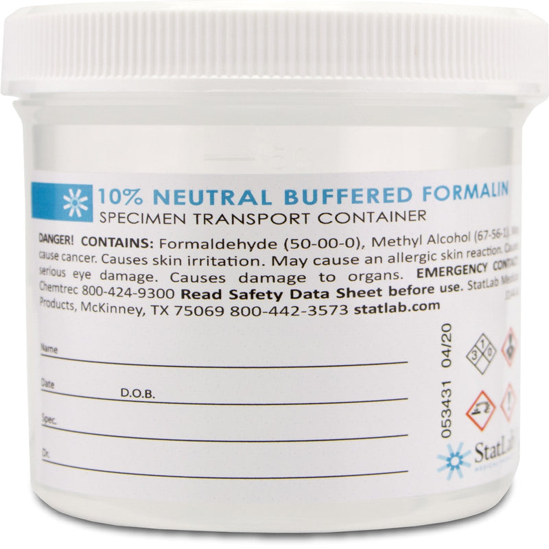 StatLab Medical Products StatLab Prefilled Formalin Container, 90 mL Fill in 180 mL (50/CS) 