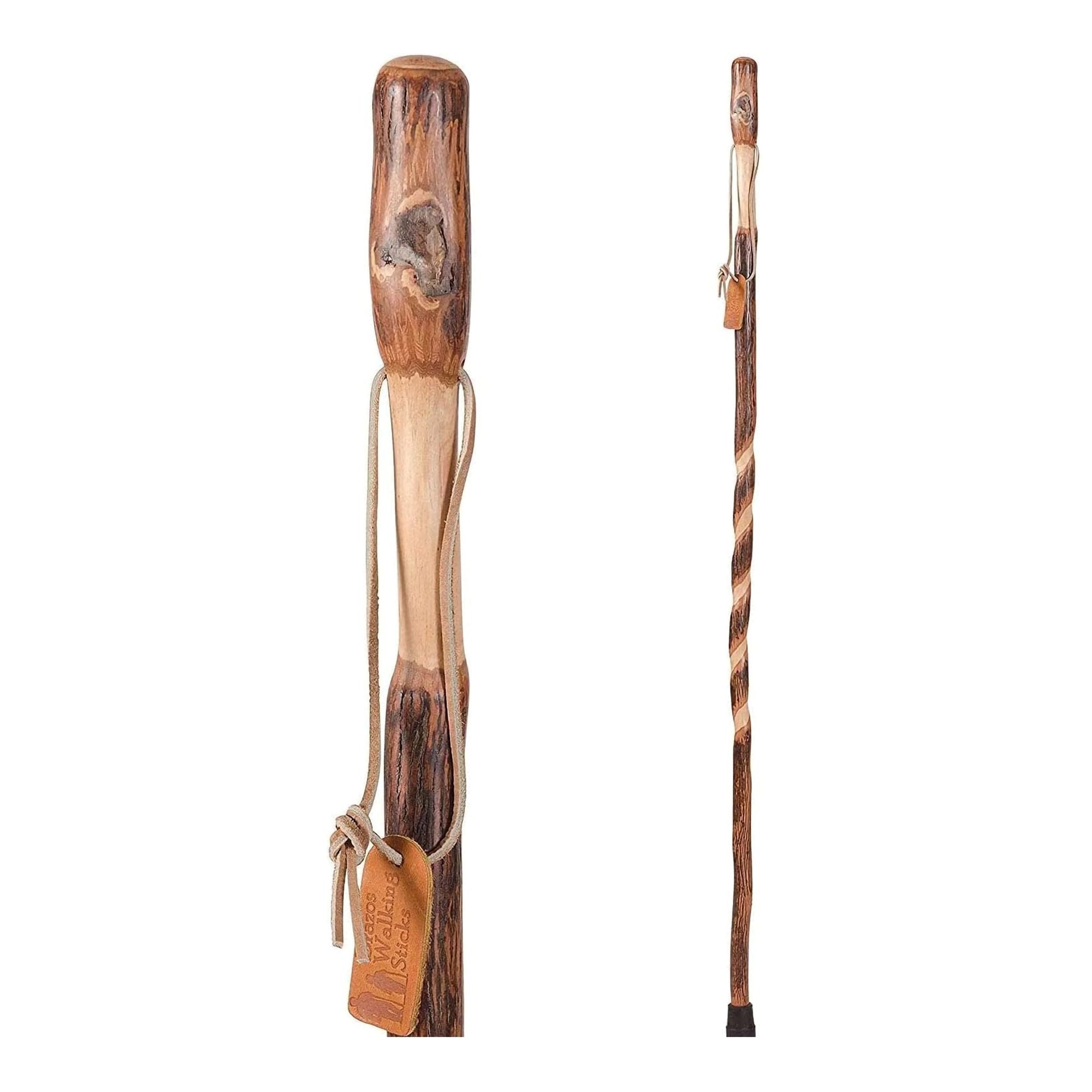 Mabis Healthcare Brazos Twisted Hickory Rustic Walking Stick, 58-Inch Height 