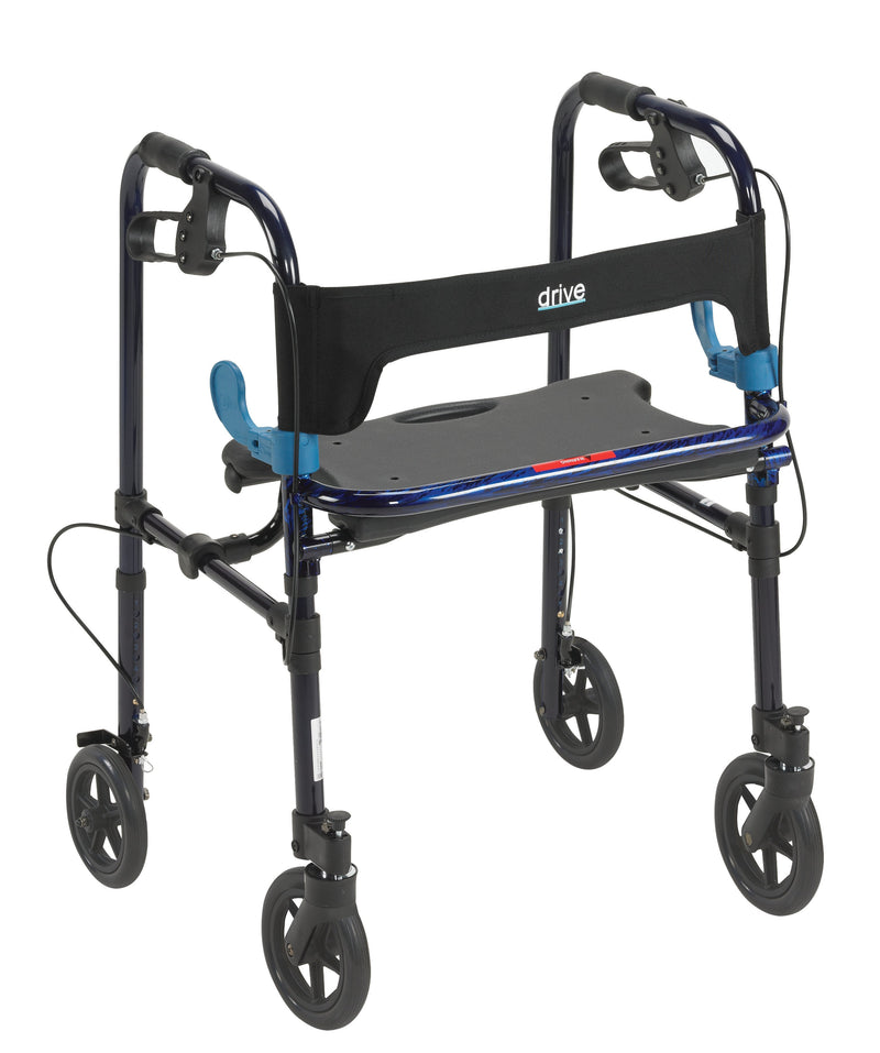 Drive DeVilbiss Healthcare drive Clever-Lite Four-Wheel Rollator, Blue 