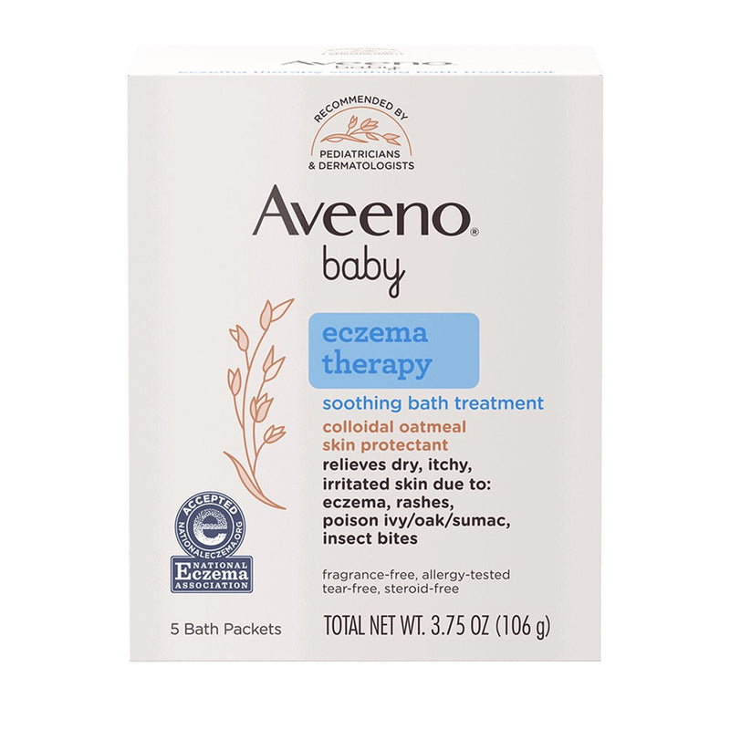 Aveeno Baby Eczema Therapy Soothing Bath Treatment with Colloidal Oatmeal (Box of 5 Packs)