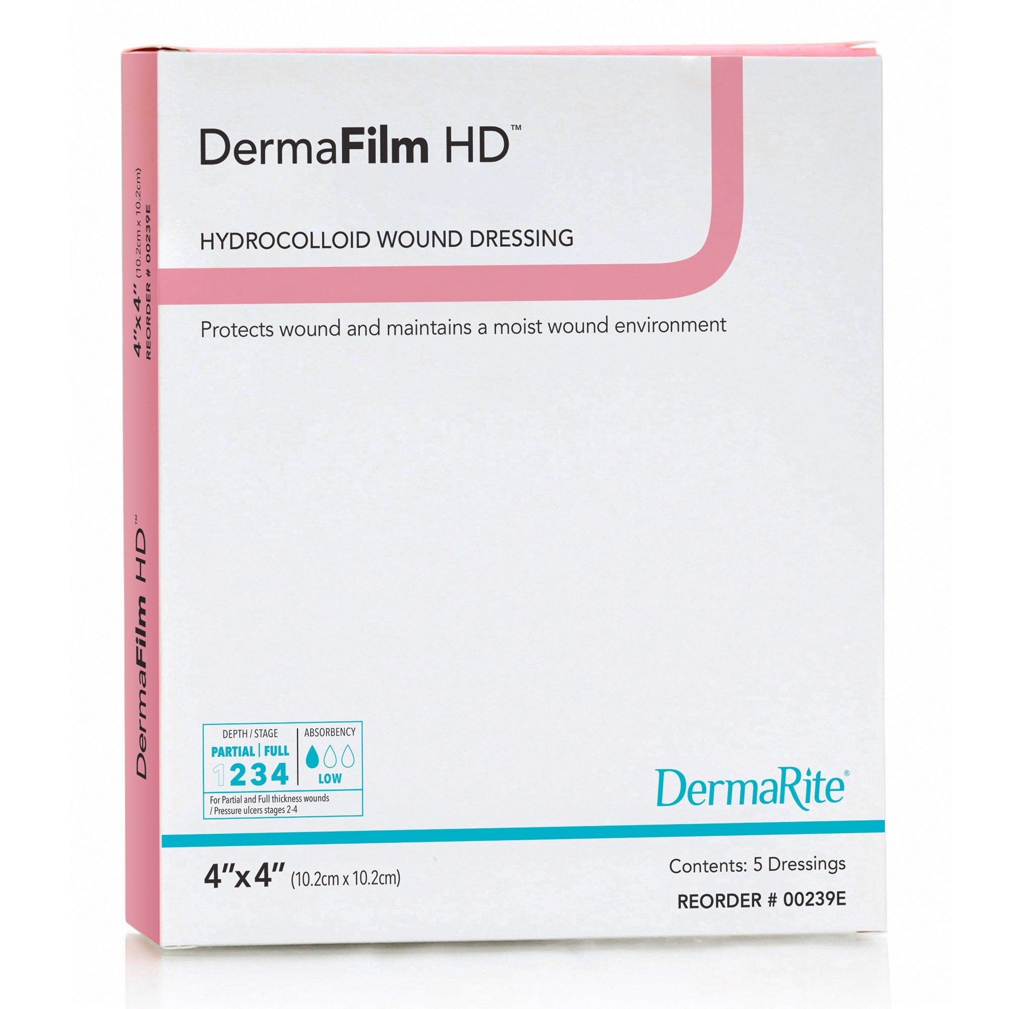 Sion Brands LLC DermaFilm HD Hydrocolloid Dressing, 4 x 4 Inch (5/BX) 