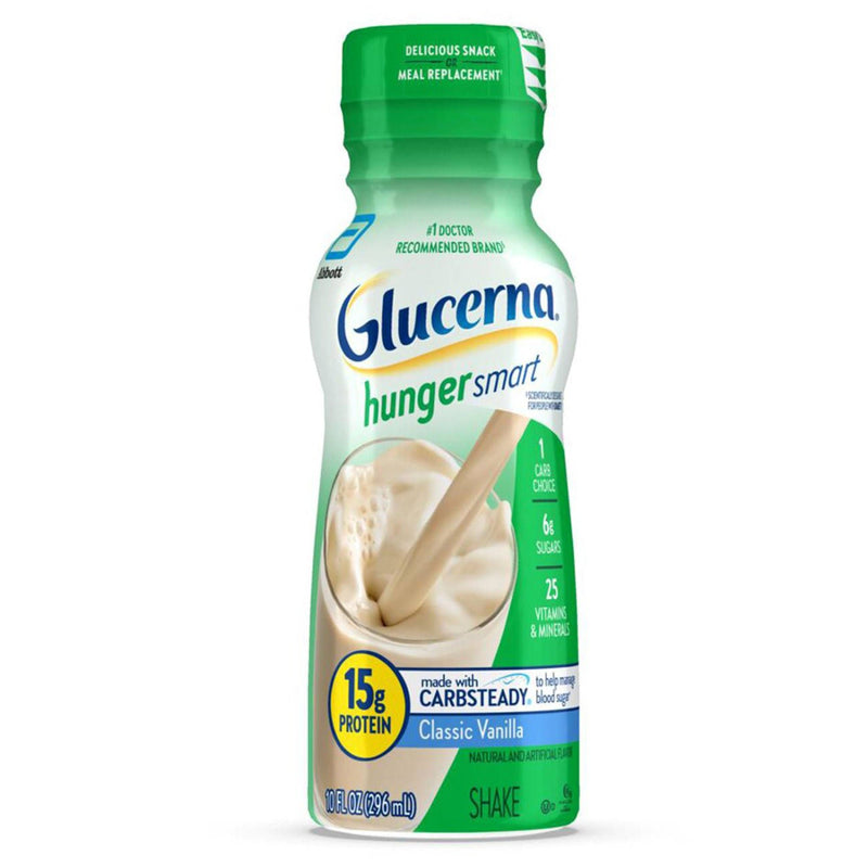 Glucerna Hunger Smart Shake, Vanilla Flavor, 10-ounce bottle (Case of 24)
