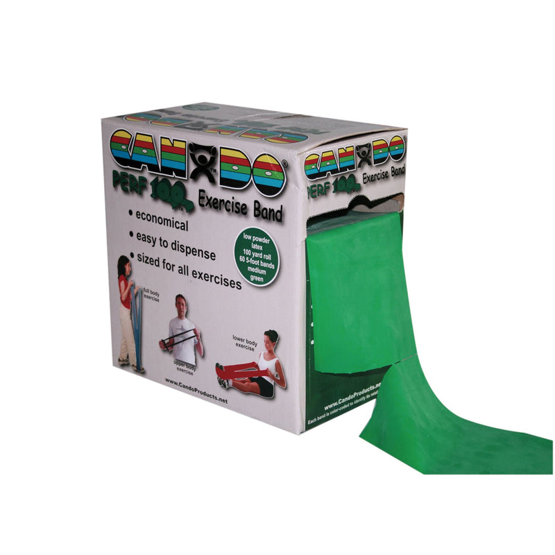 CanDo Perf 100 Exercise Medium Resistance Band, Green, 5 Inch x 100 Yard (Each)
