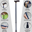 DMI Lightweight Adjustable T-Handle Cane, Blue, 31 – 40 Inch Height (Each)