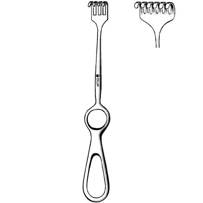 Sklar Volkman Retractor - 8-1/2", Blunt, 6 Prongs, Ring Handle - 60-5816 