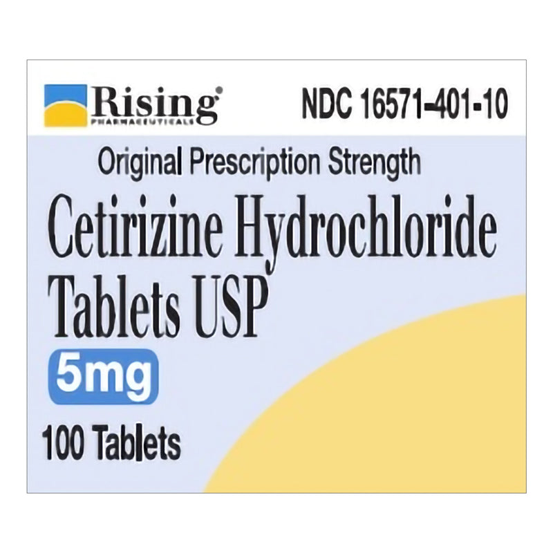Rising Pharmaceuticals Prescription Strength Tablets, 5 mg, for Allergy Relief (Bottle of 100) 
